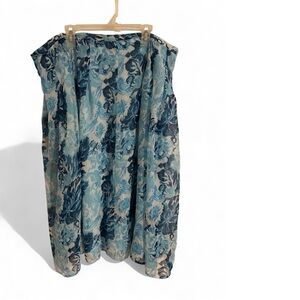 David Brooks Blue Floral Midi Skirt